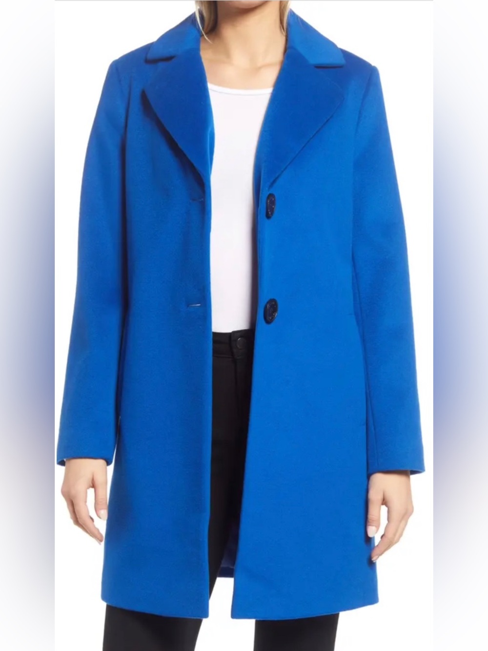 Sam Edelman Notch Collar Coat True Blue EUC